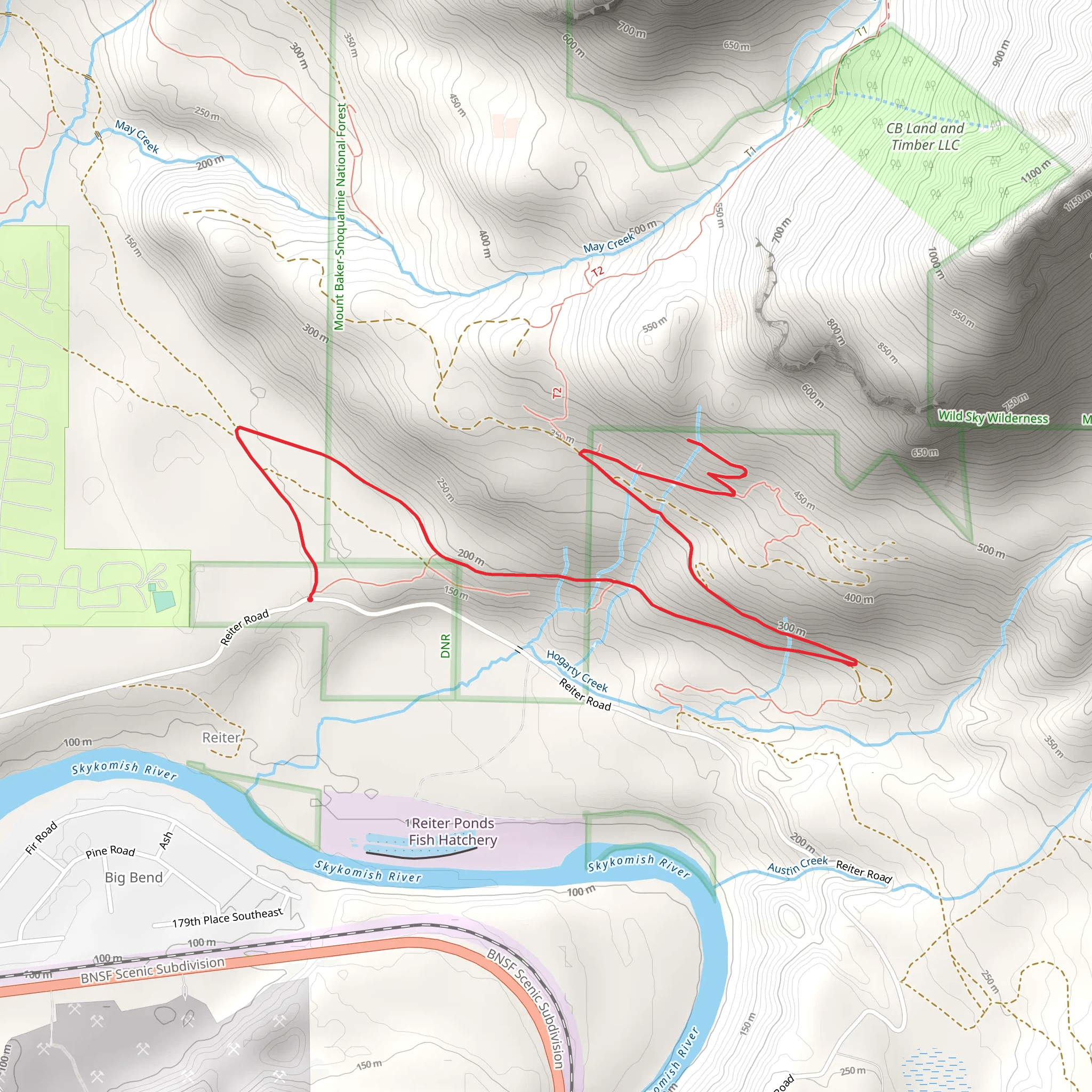 Walk to The Clearcut Boulders mobile static map