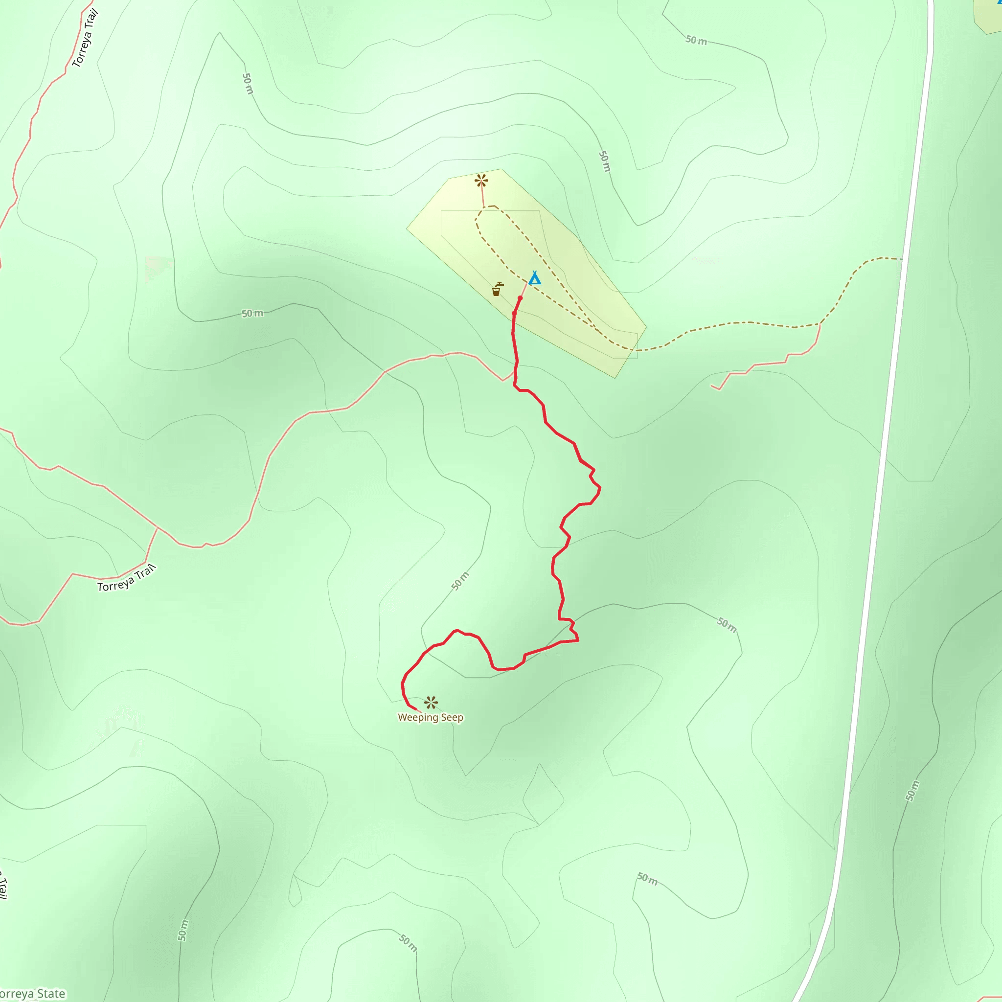 Weeping Rock Trail mobile static map