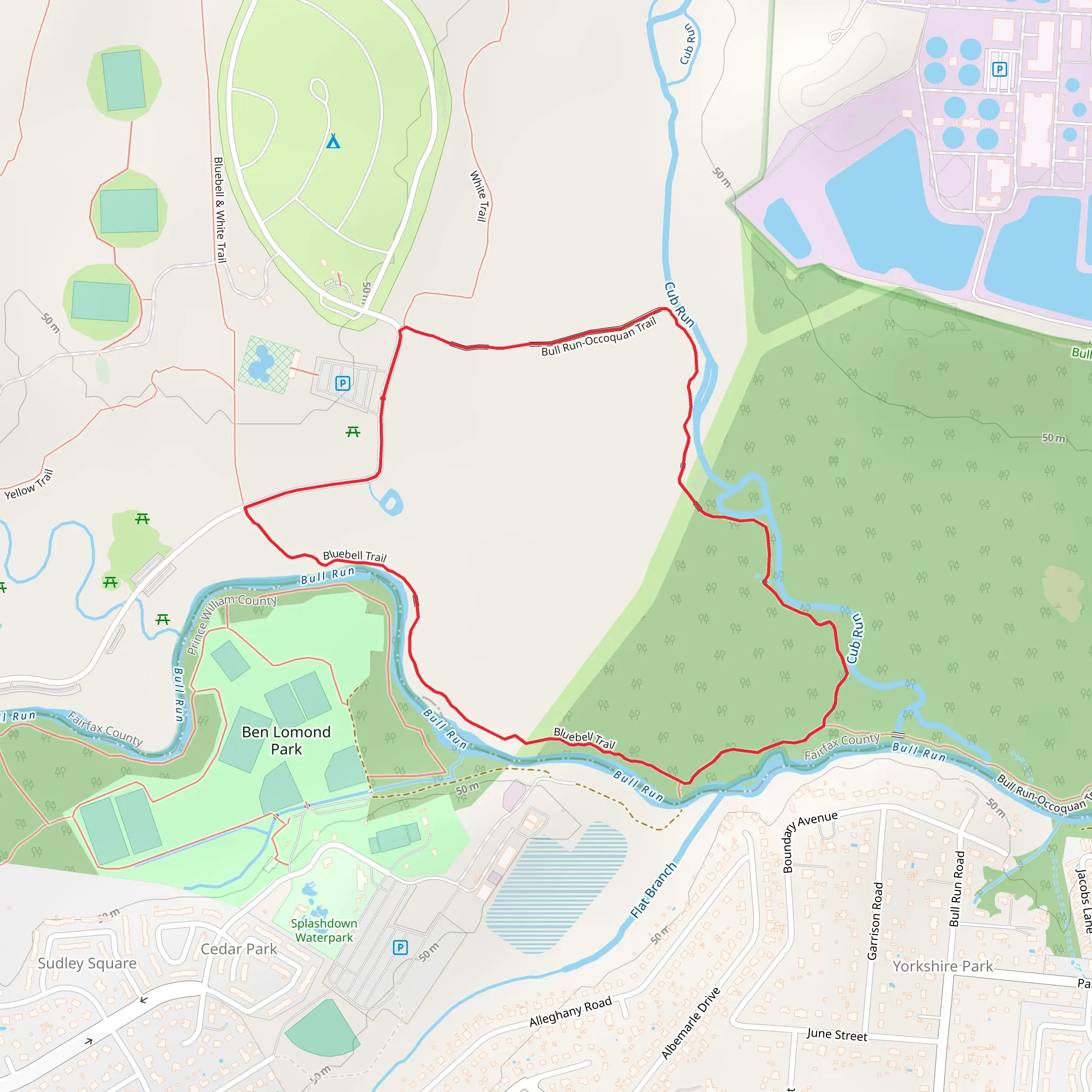 Bluebell and Bull Run-Occoquan Loop Trail mobile static map