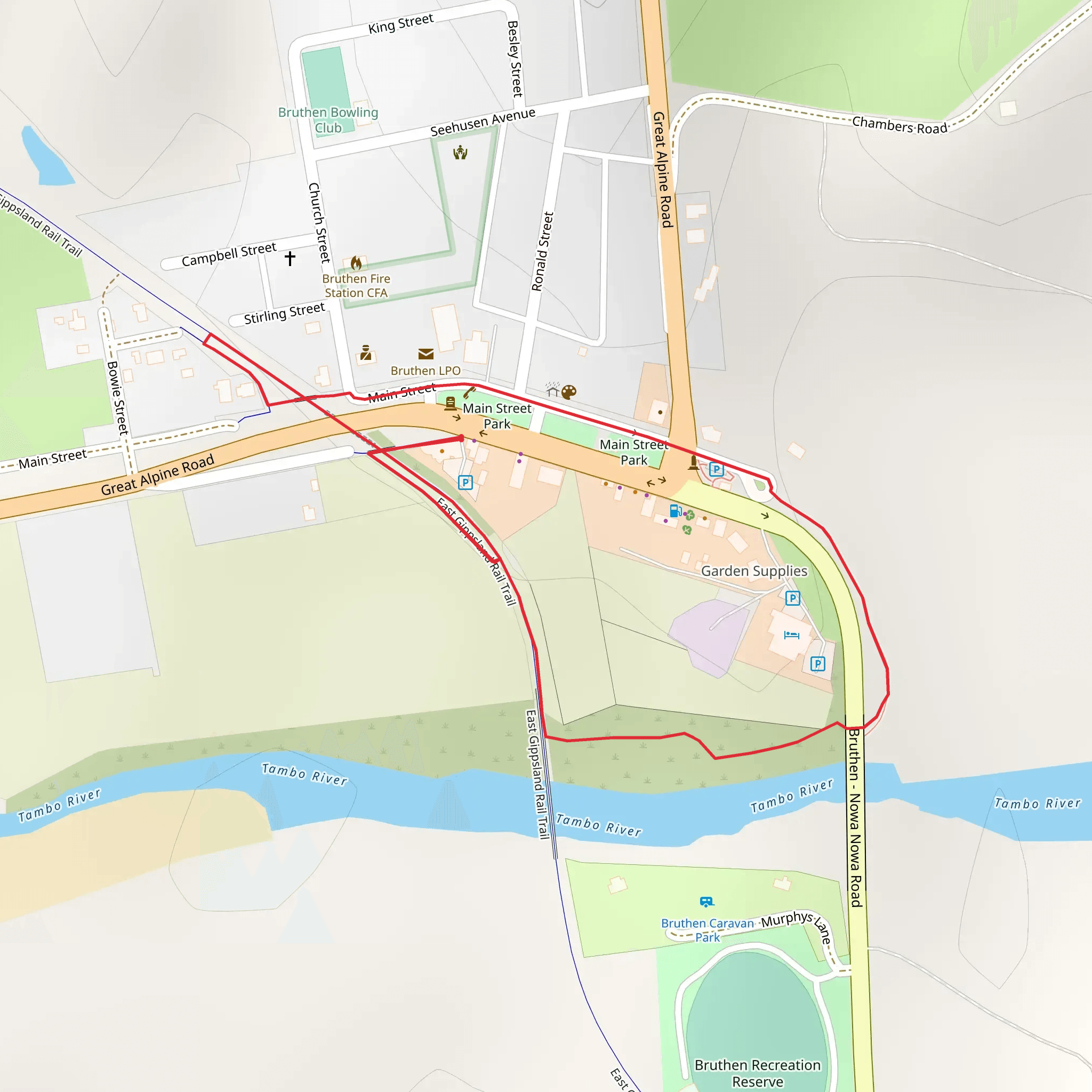 Bruthen Town and River Circuit Walk mobile static map