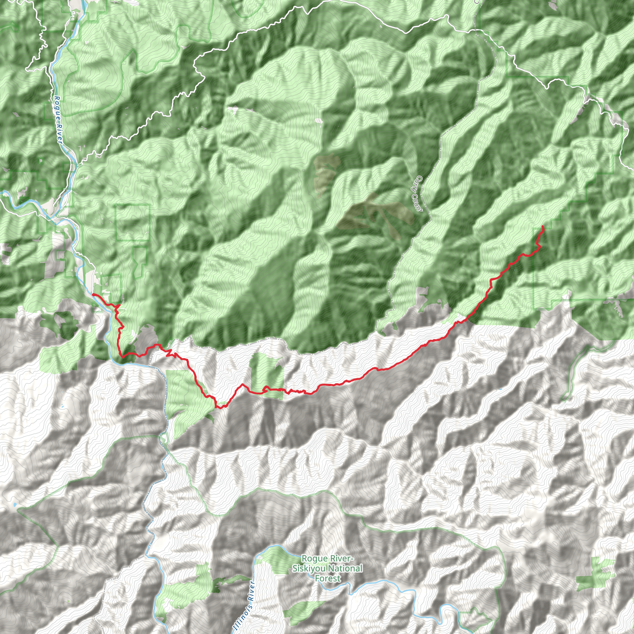 Silver Peak and Hobson Horn via Illinois River Trail mobile static map