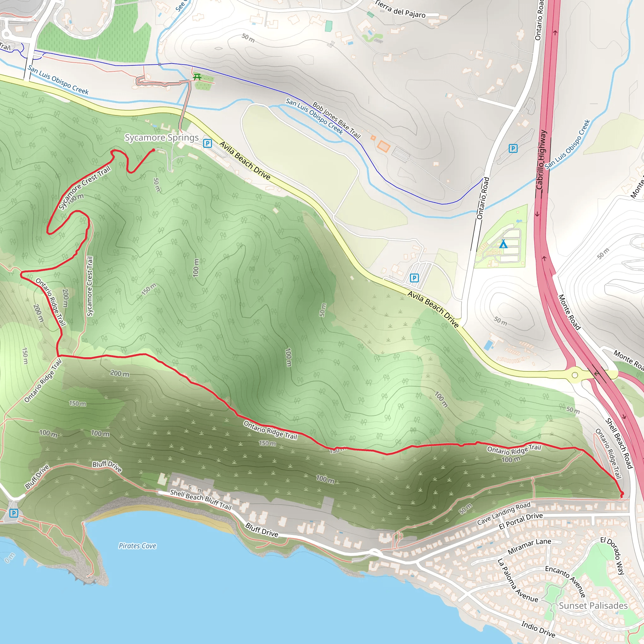 Ontario Ridge Trail mobile static map