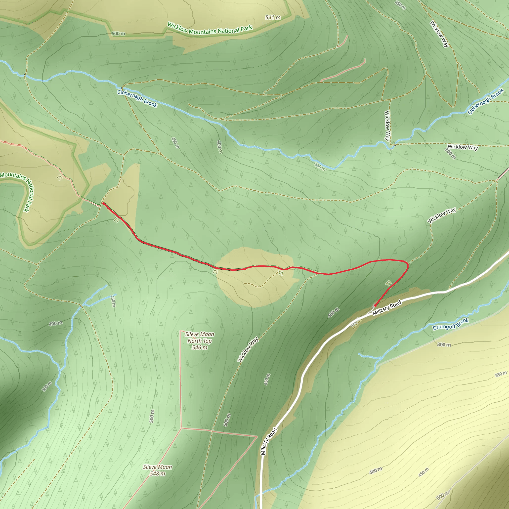 Drumgoff Forest Car Park - Mountain Access Route mobile static map
