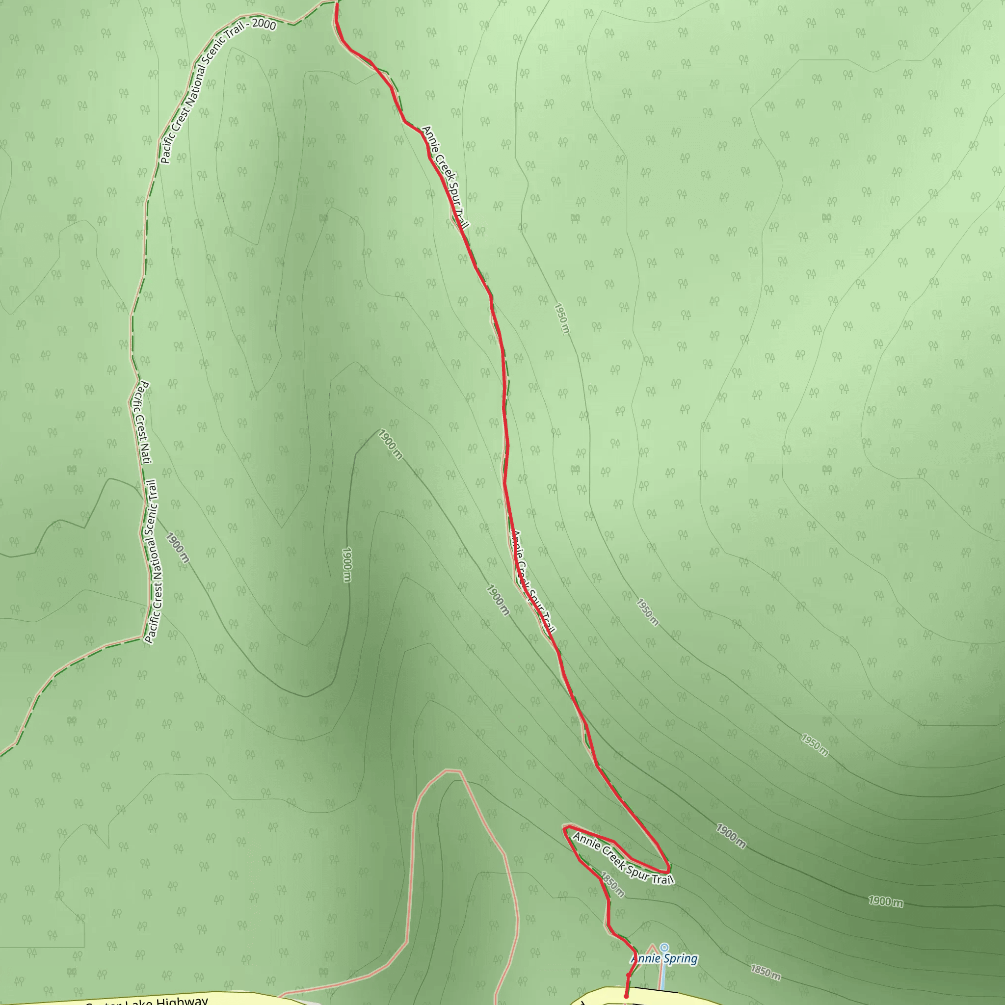 Annie Spring Cutoff Trail mobile static map