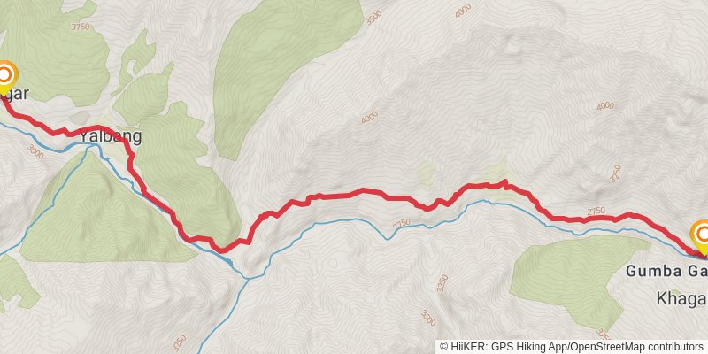 Great Himalayan Trail stage 92 Map