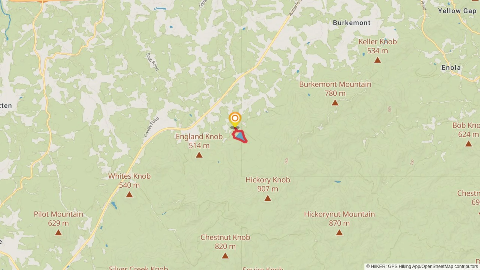 An image depicting the trail Broughton Hospital Reservoir Loop and its surrounding area.