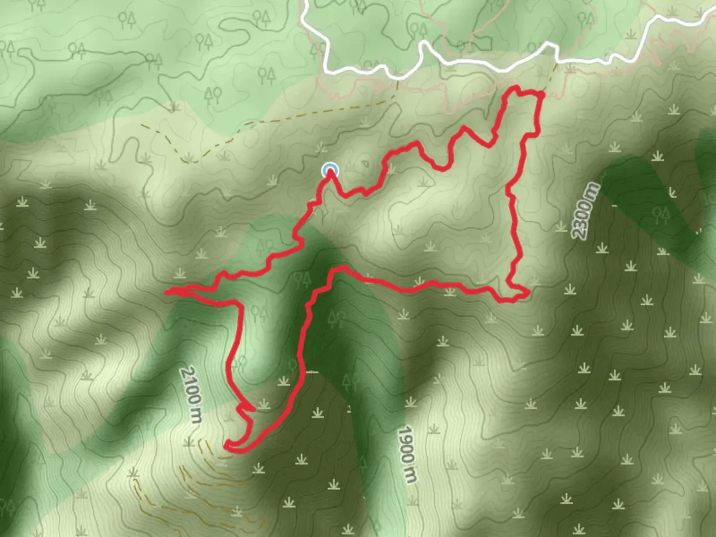 An image depicting the trail Bellyache Springs, Clarks Summit and Mile Creek Loop and its surrounding area.