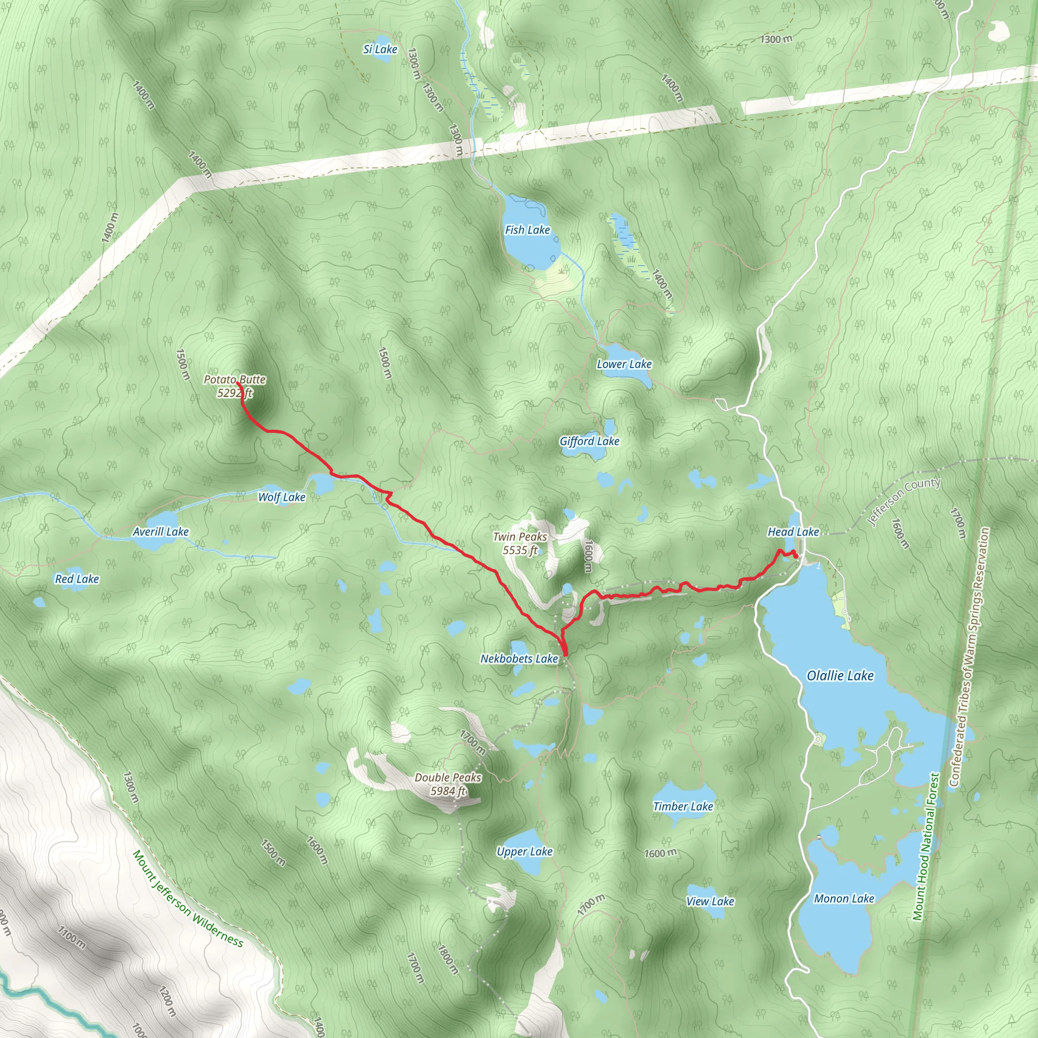 Potato Butte via Pacific Crest Trail mobile static map