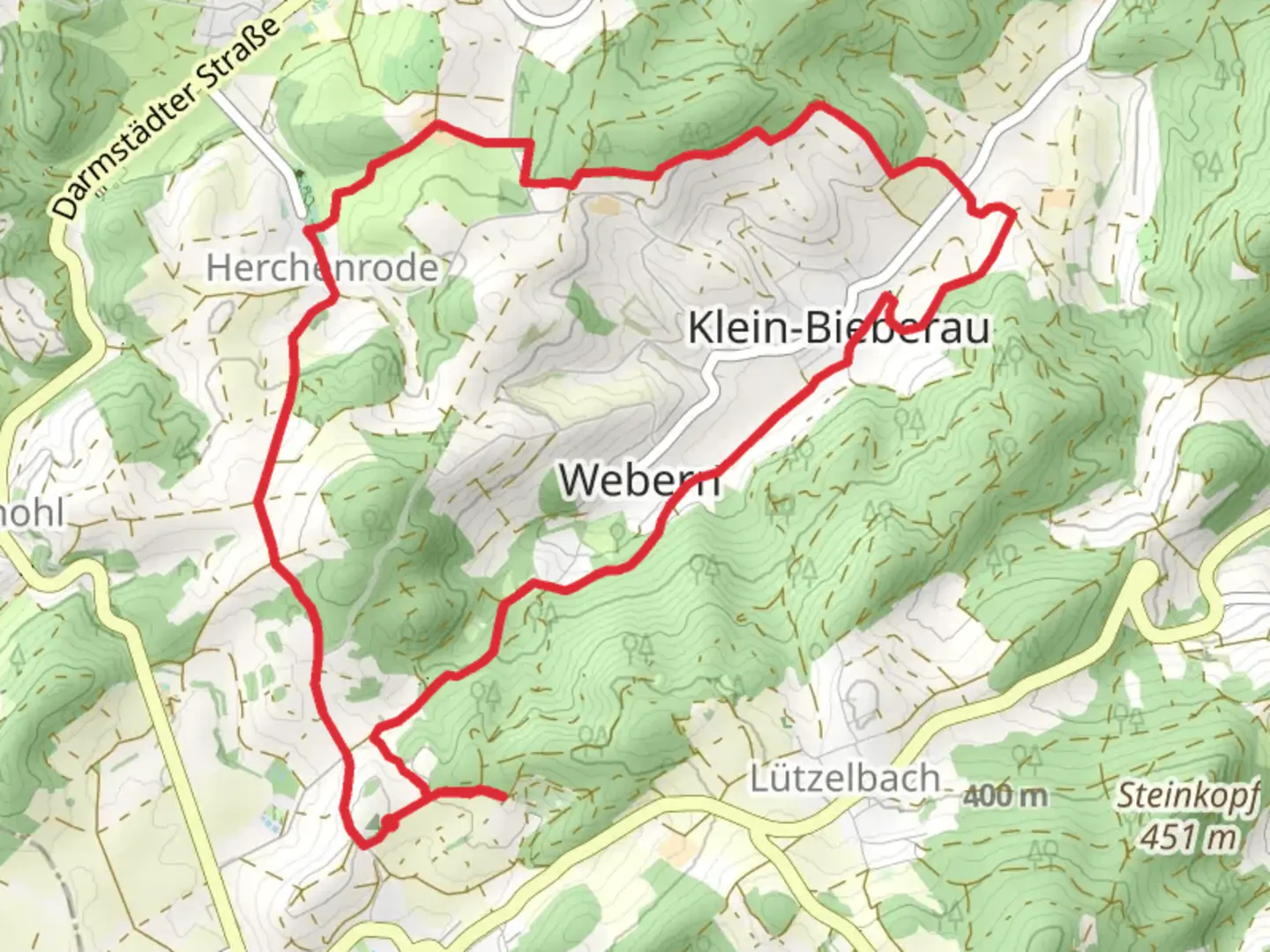 An image depicting the trail Herchenrode Brandau Loop and its surrounding area.