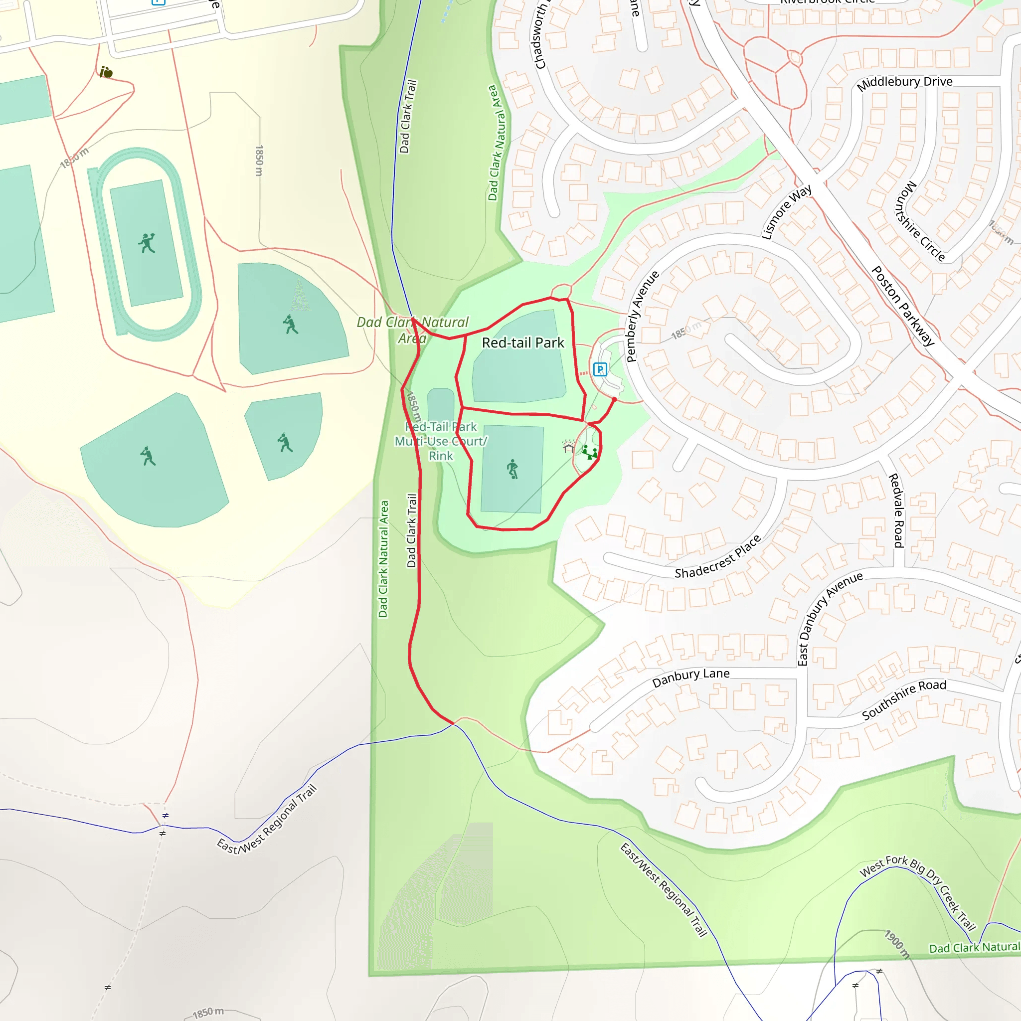 Red-tail Park Loop mobile static map