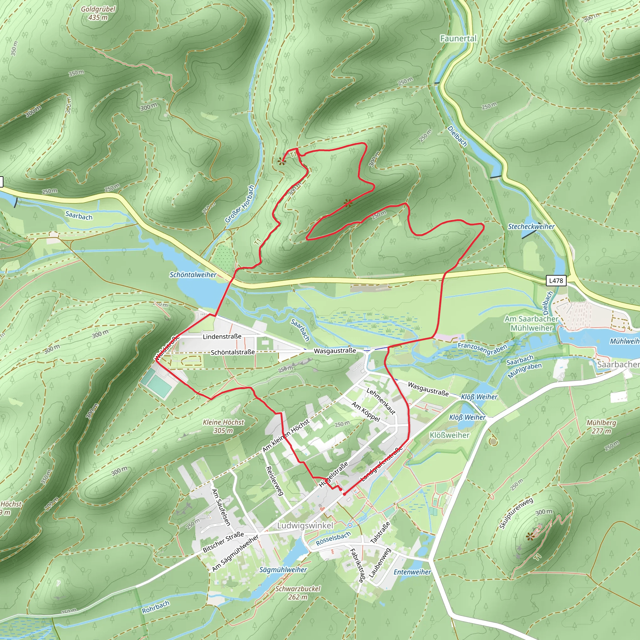 Schoentalweiher via Horbachkanzel Runde mobile static map
