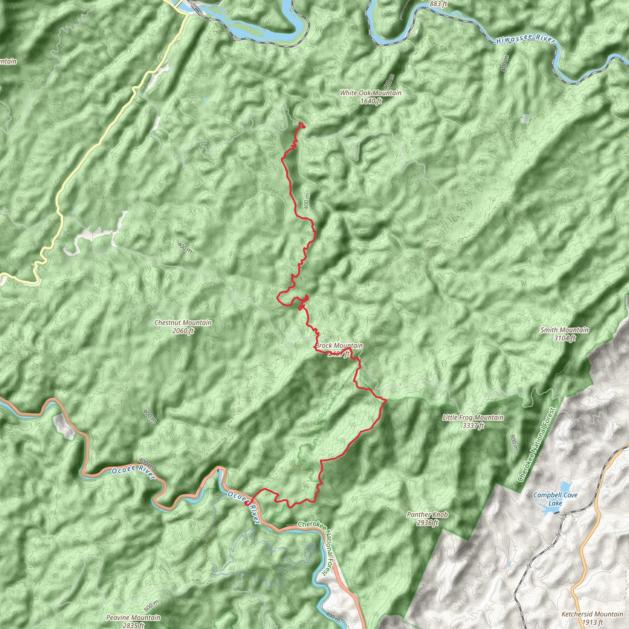 Brock Mountain via Benton Mackaye Trail mobile static map