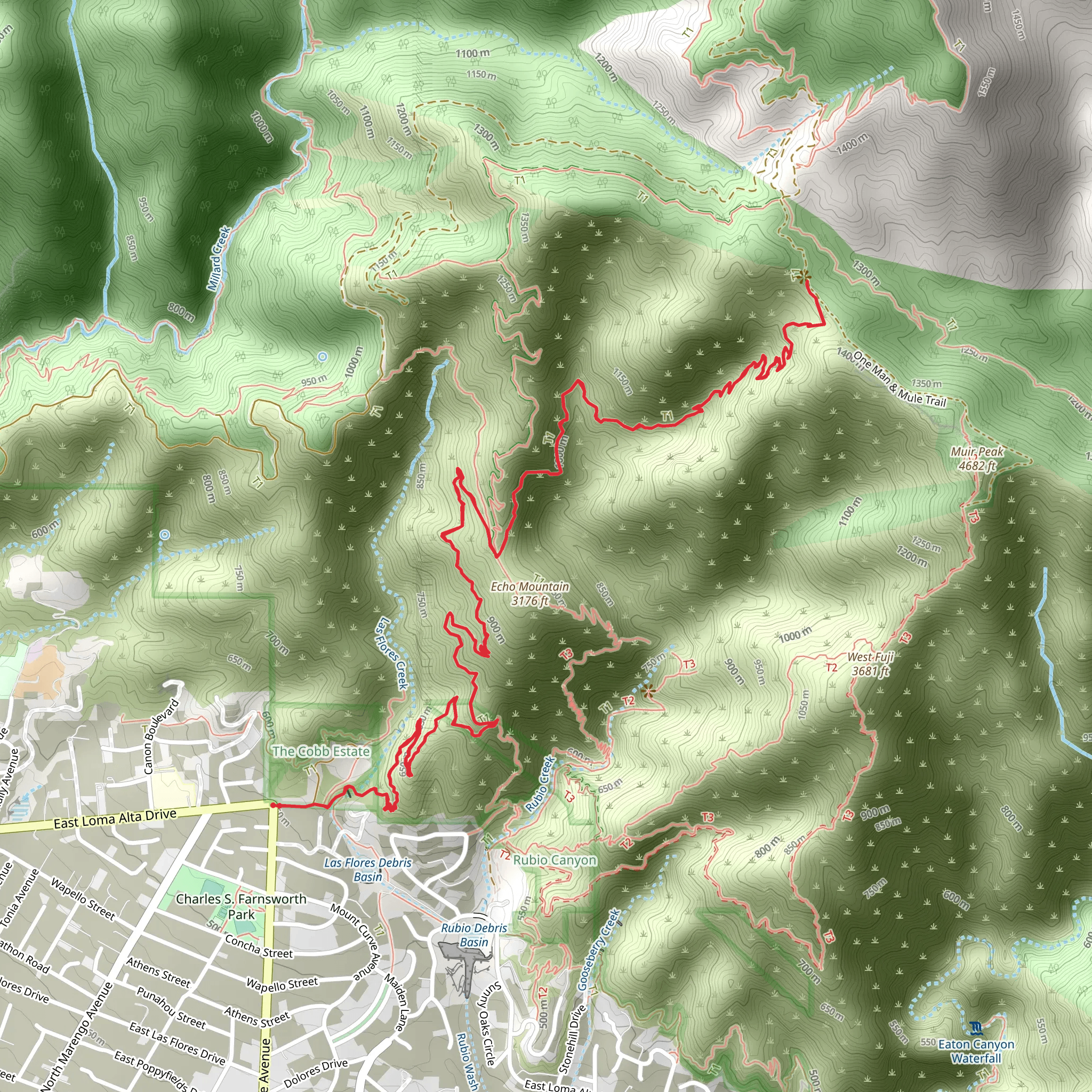 Inspiration Point via Sam Merrill and Castle Canyon Trail mobile static map
