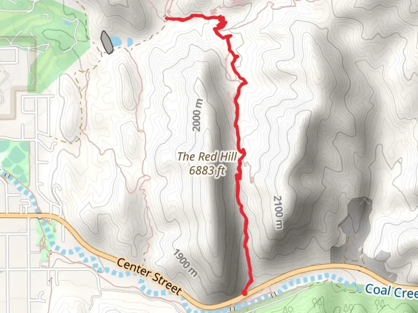 An image depicting the trail Thor's Hideout and Red Hollow Trail and its surrounding area.