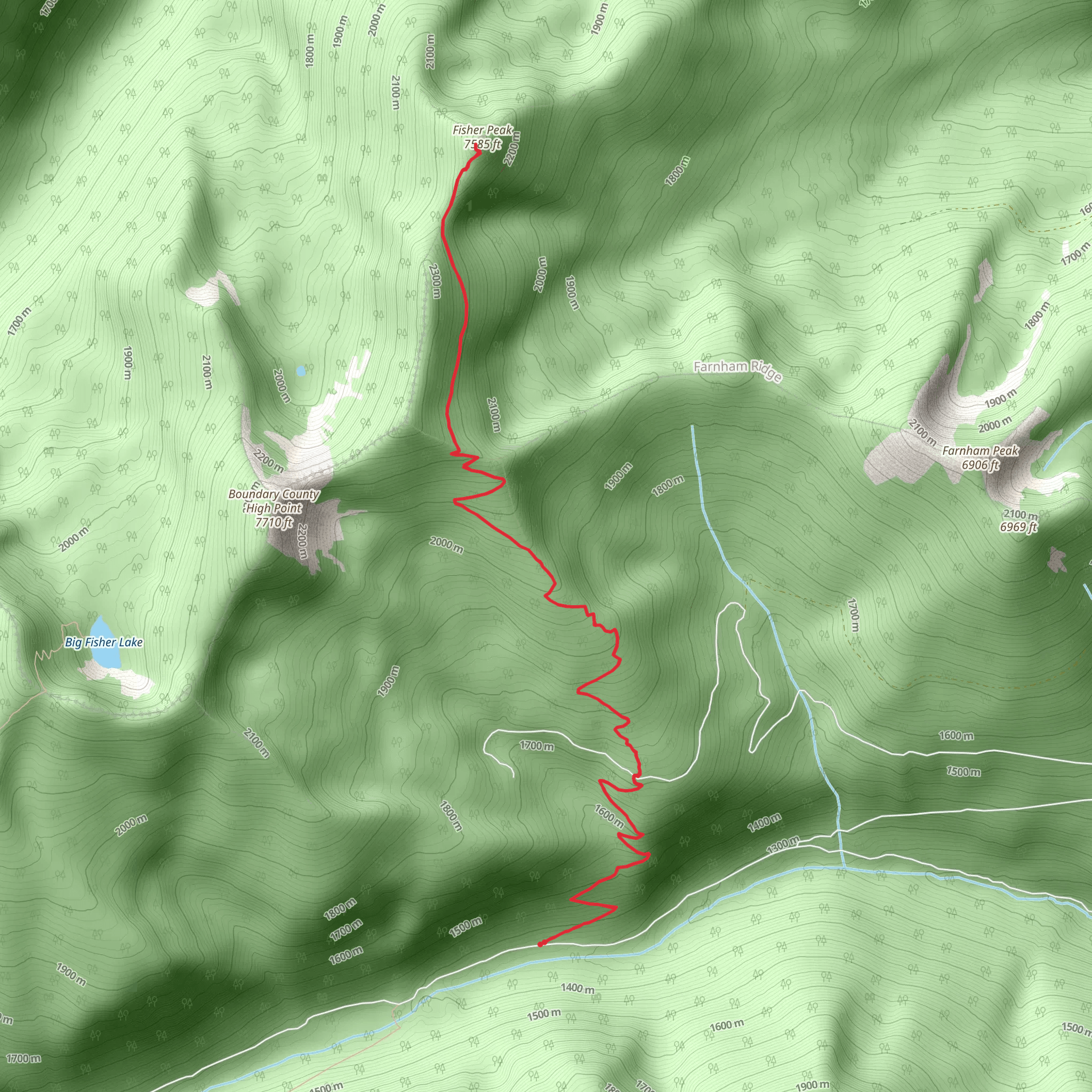 Fisher Peak Out and Back mobile static map