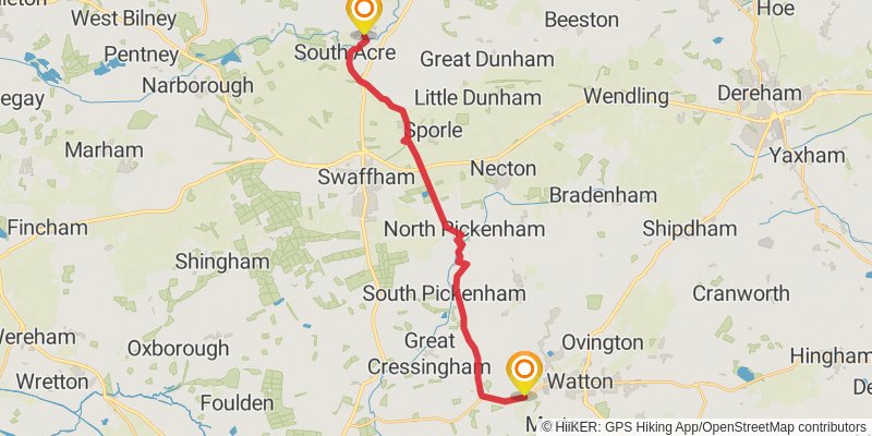 Peddars Way and Norfolk Coast Path stage 2 Map