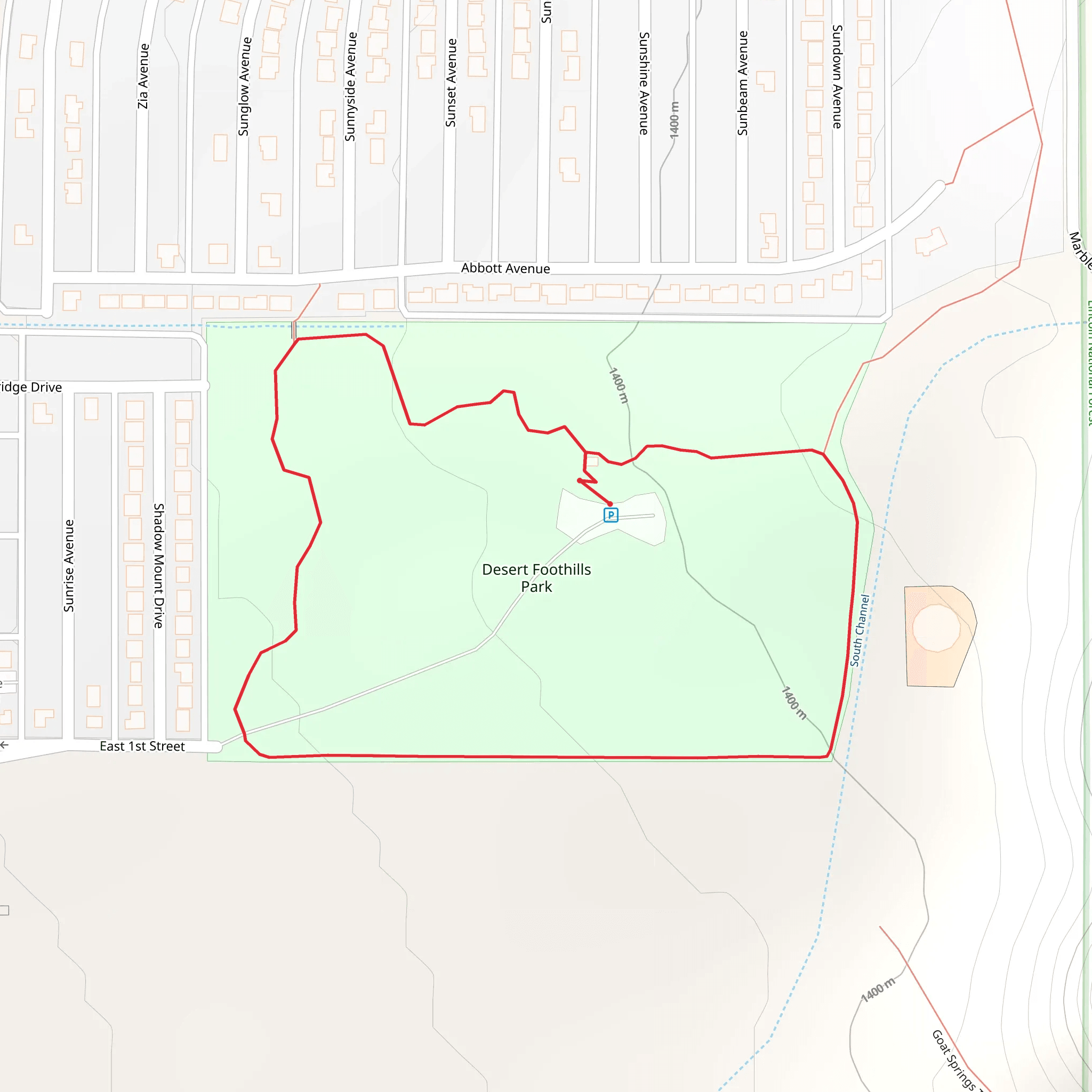 Desert Foothills Park Loop mobile static map
