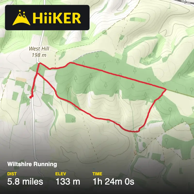 A map preview of the recording Wiltshire Running.