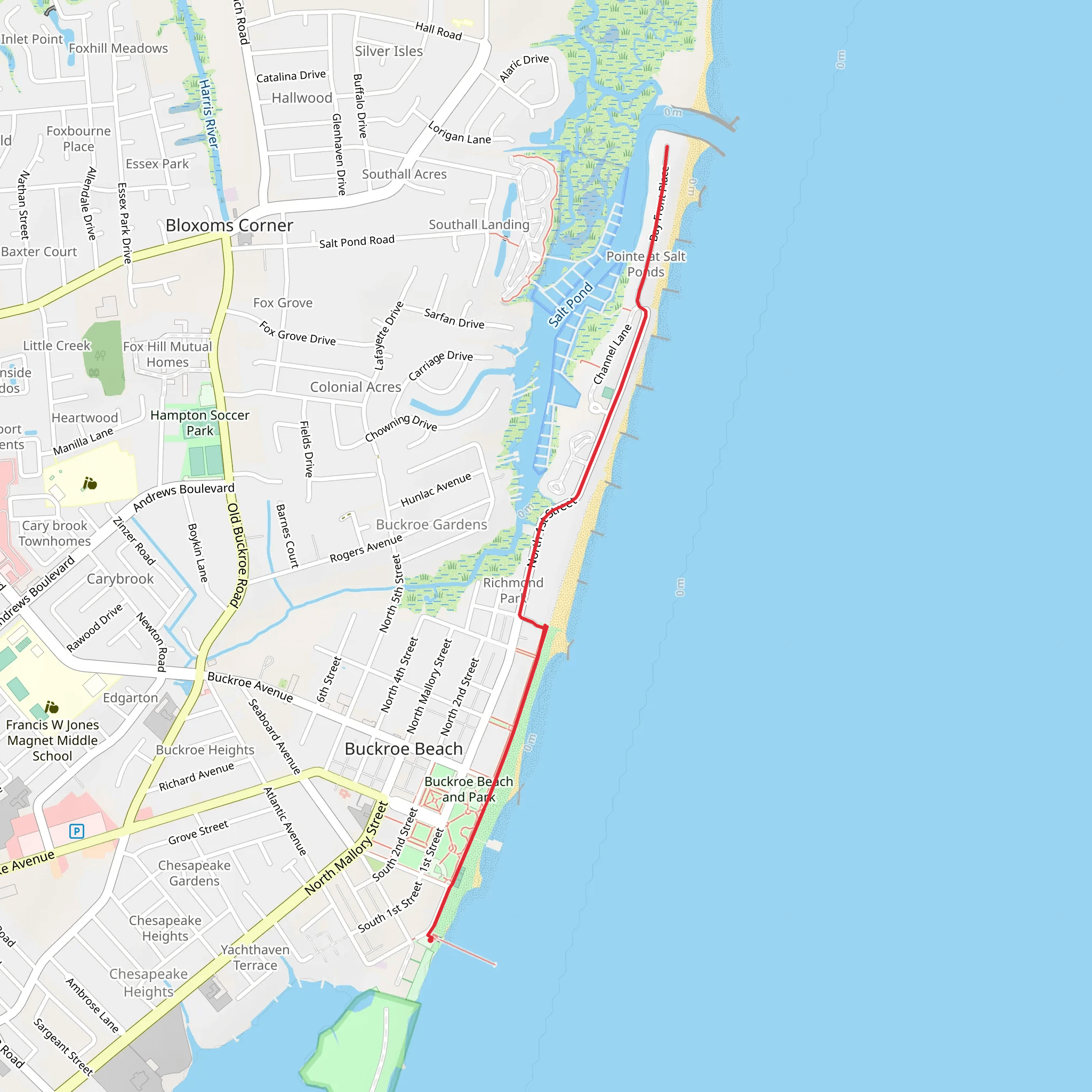 Buckroe Beach and Park mobile static map