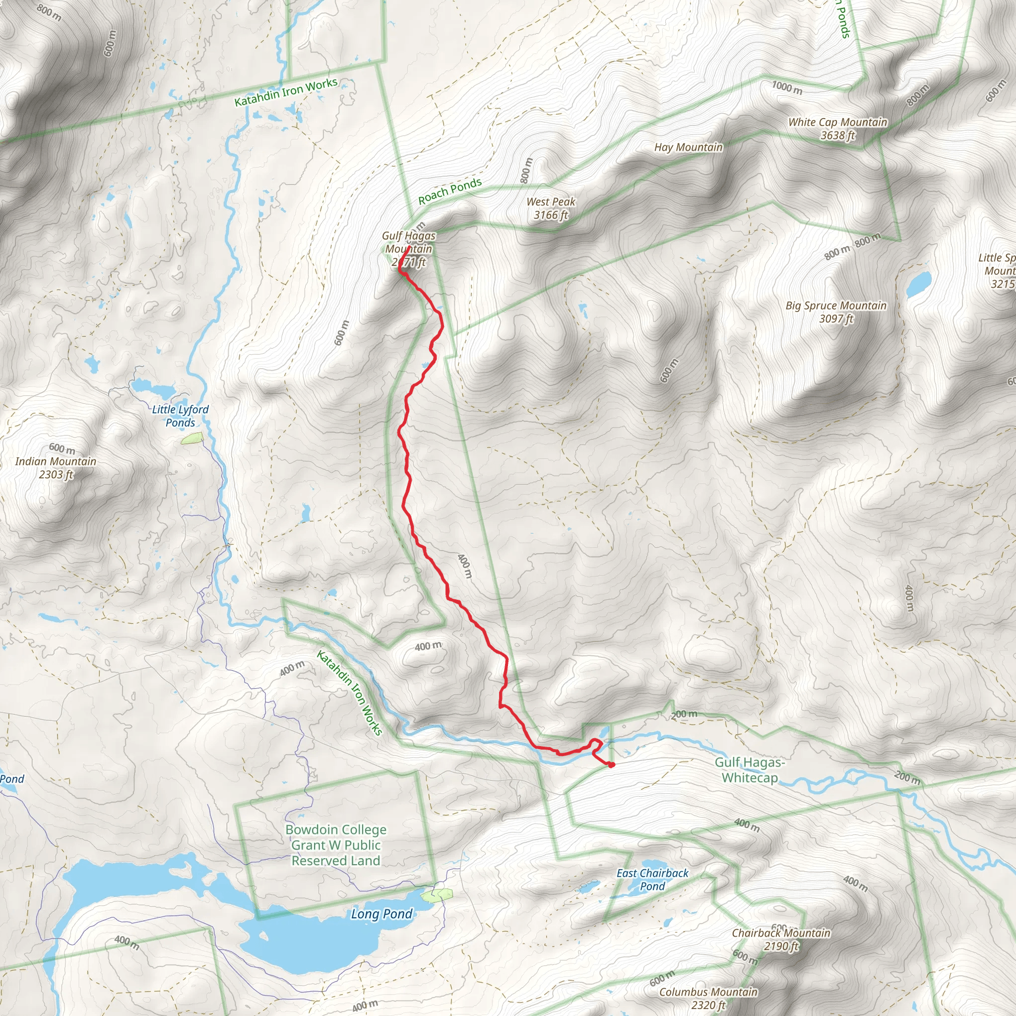 Gulf Hagas Mountain via Appalachian Trail mobile static map