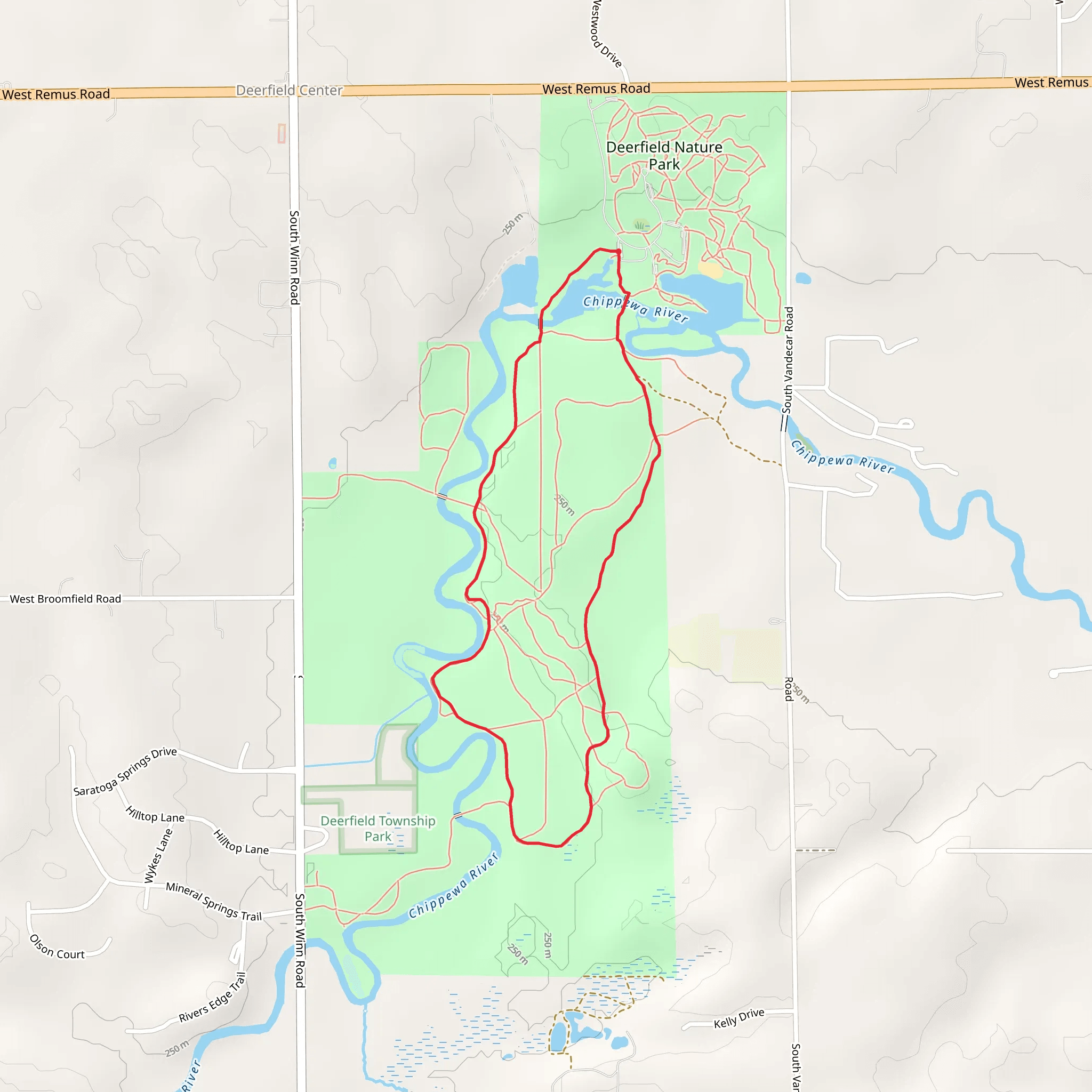 Chippewa River - Deerfield Nature Park Loop mobile static map