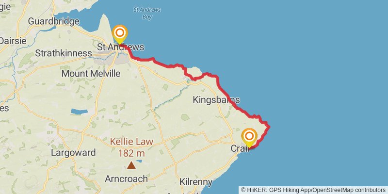 Fife Coastal Path stage 7 Map