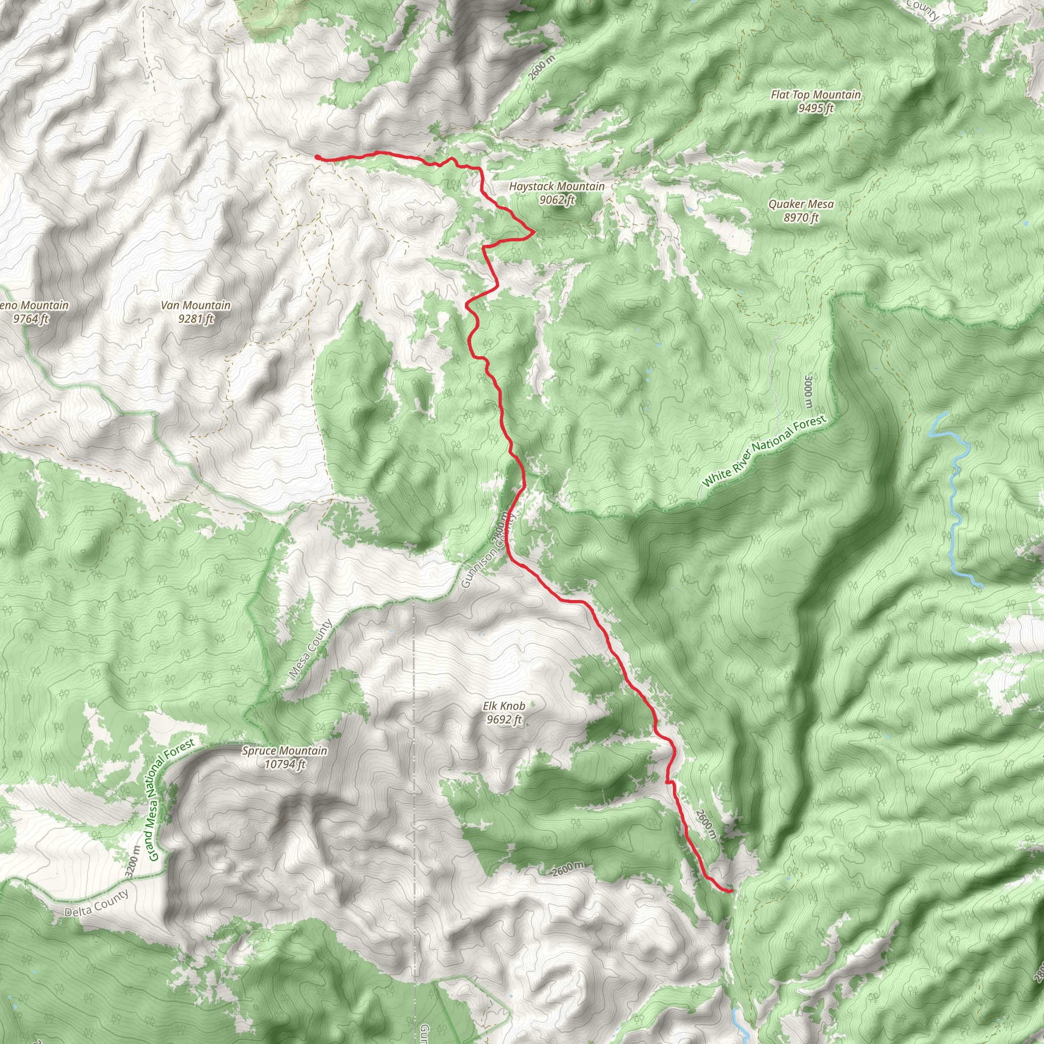 Jones Creek via American Discovery Trail mobile static map