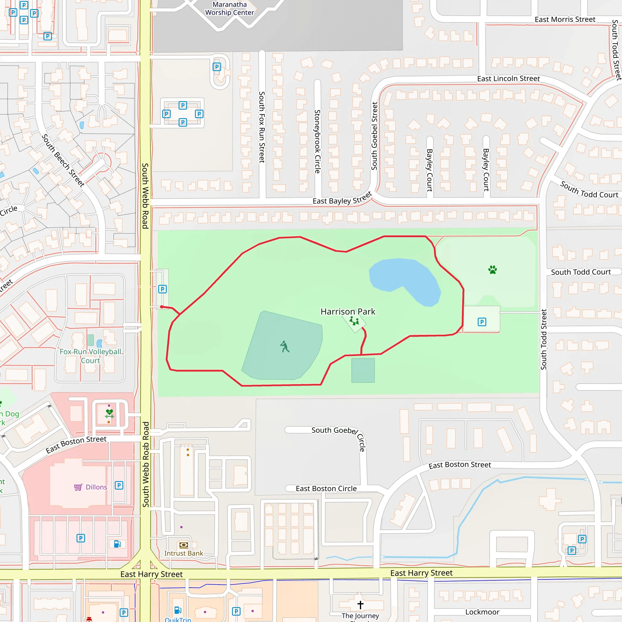 Harrison Park Loop mobile static map