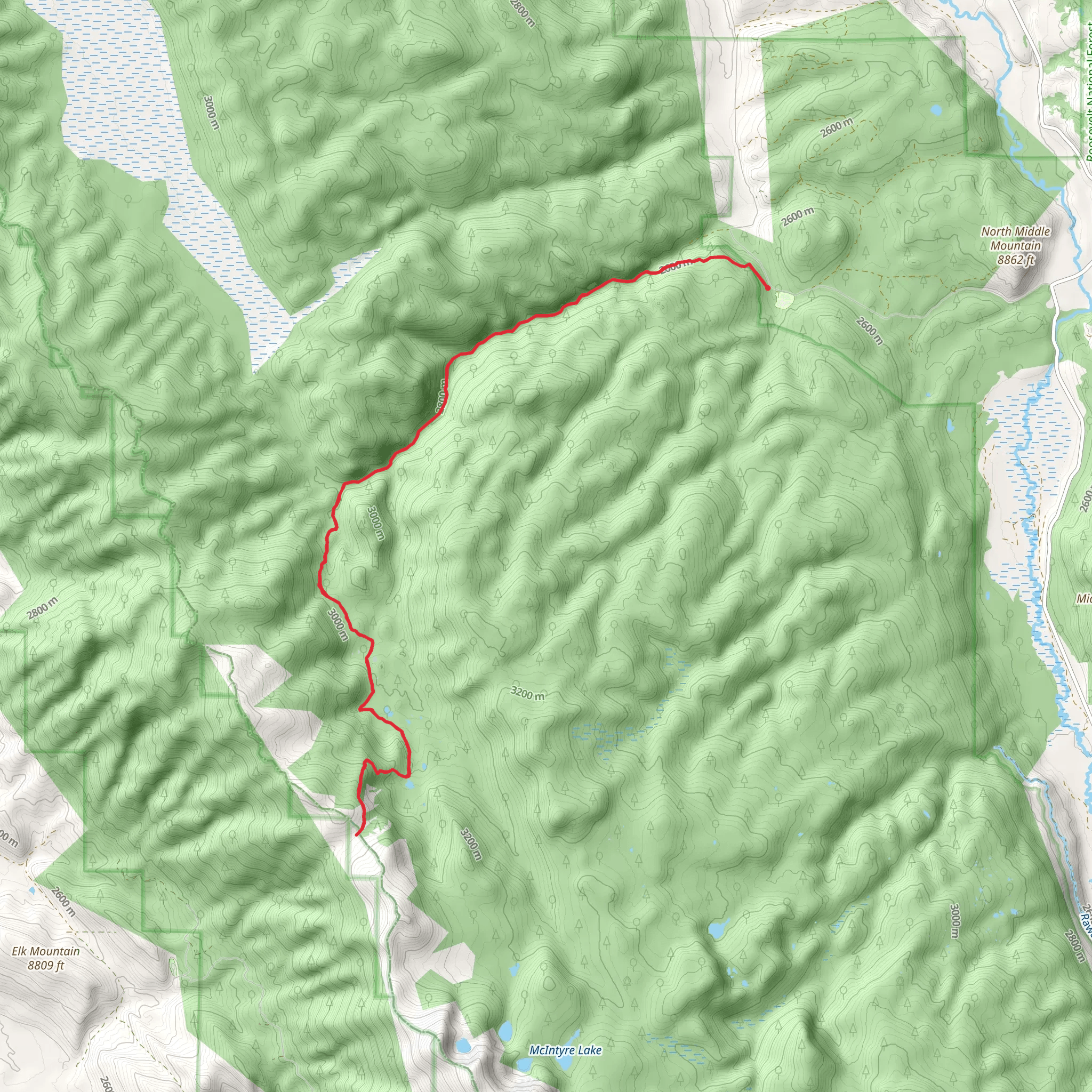 McIntyre Creek Via McIntyre Trail mobile static map