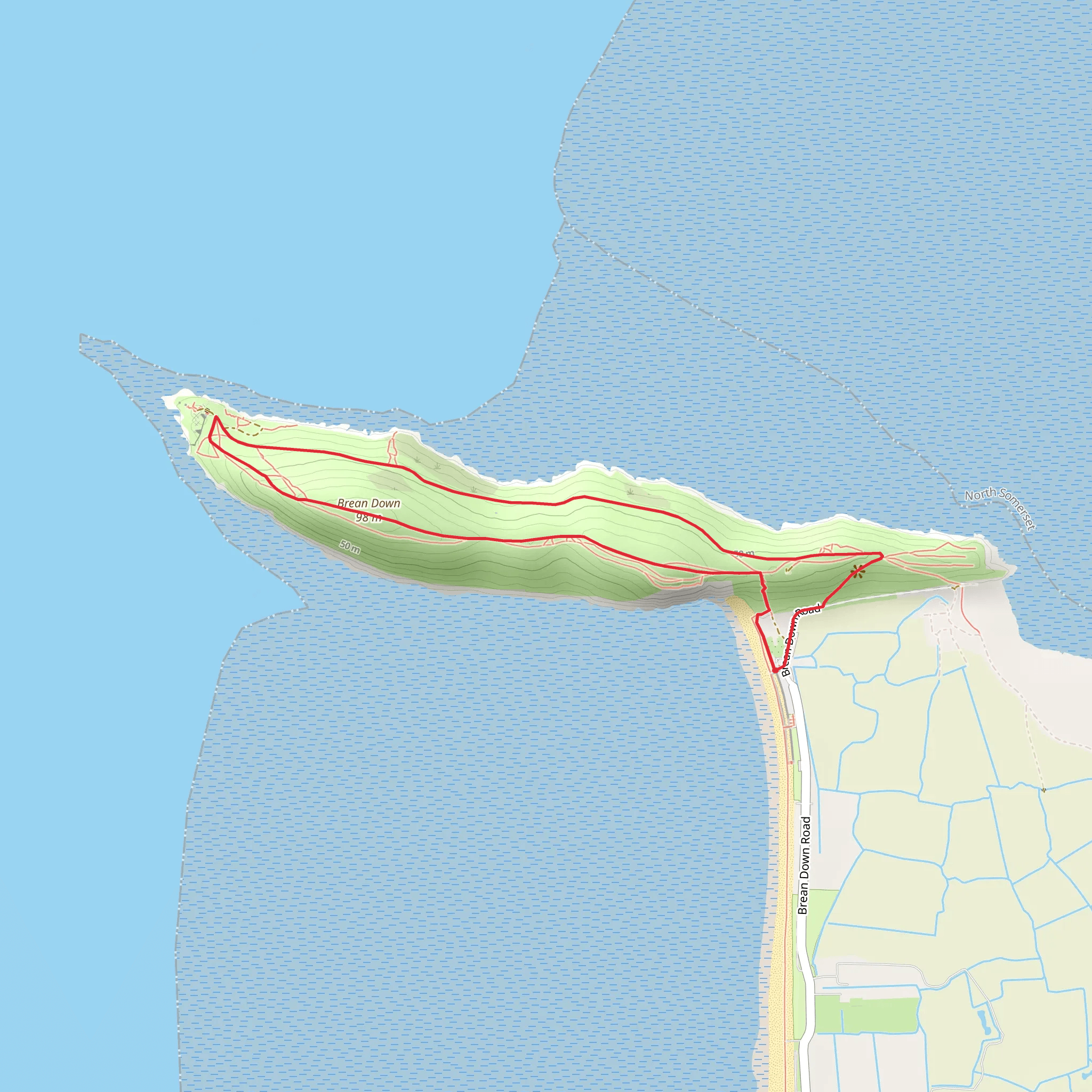 Brean Down mobile static map