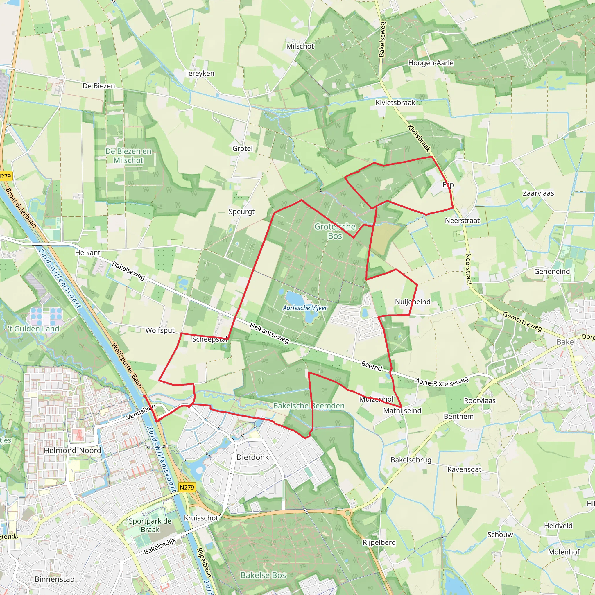 Bakelsche Beemden and Grotelsche Bos Loop mobile static map