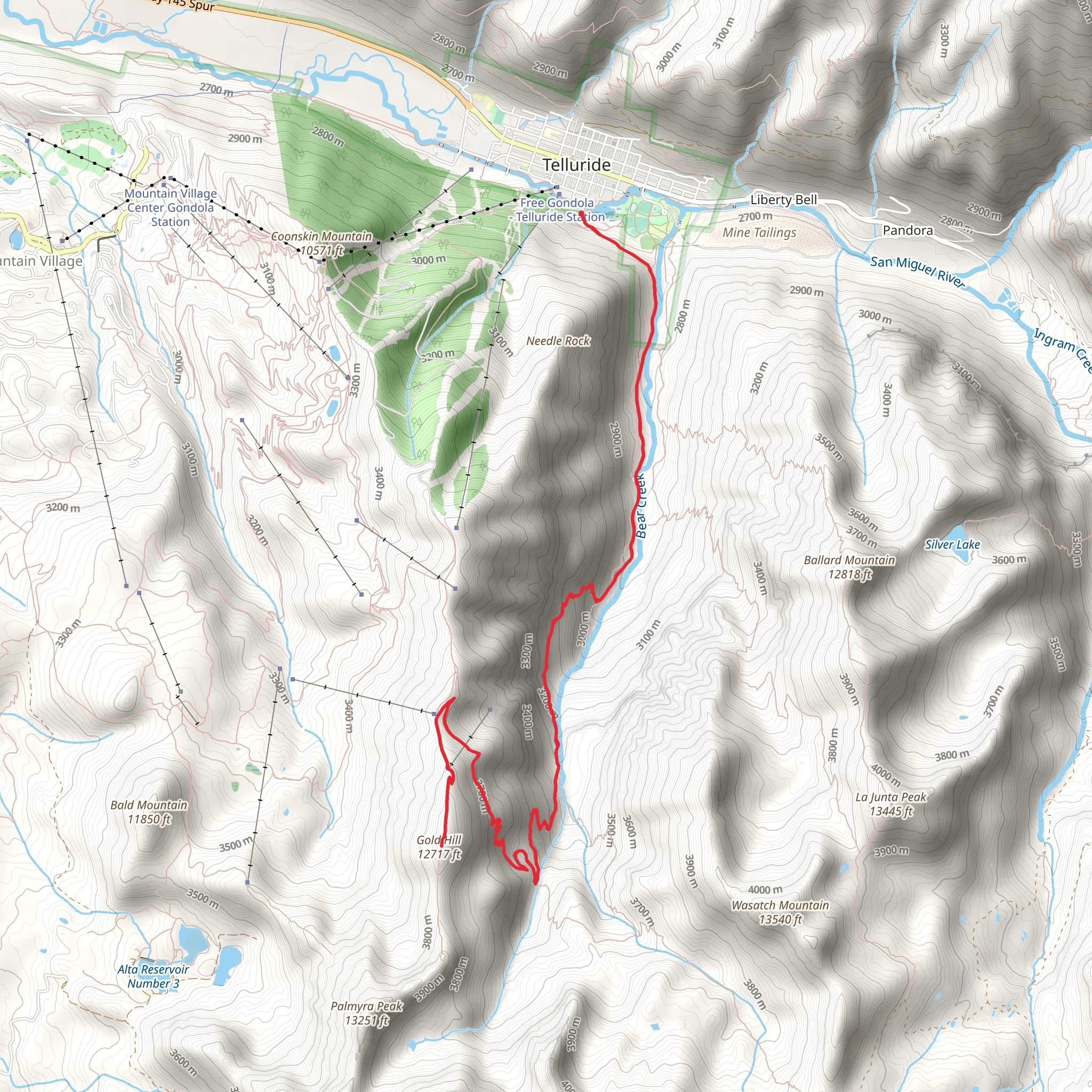 Gold Hill via Bear Creek and Wasatch Trail mobile static map