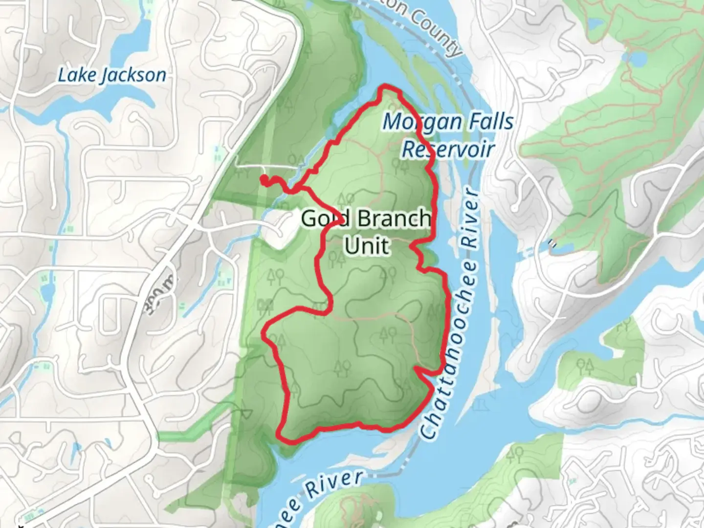 An image depicting the trail Chattahoochee River Loop and its surrounding area.
