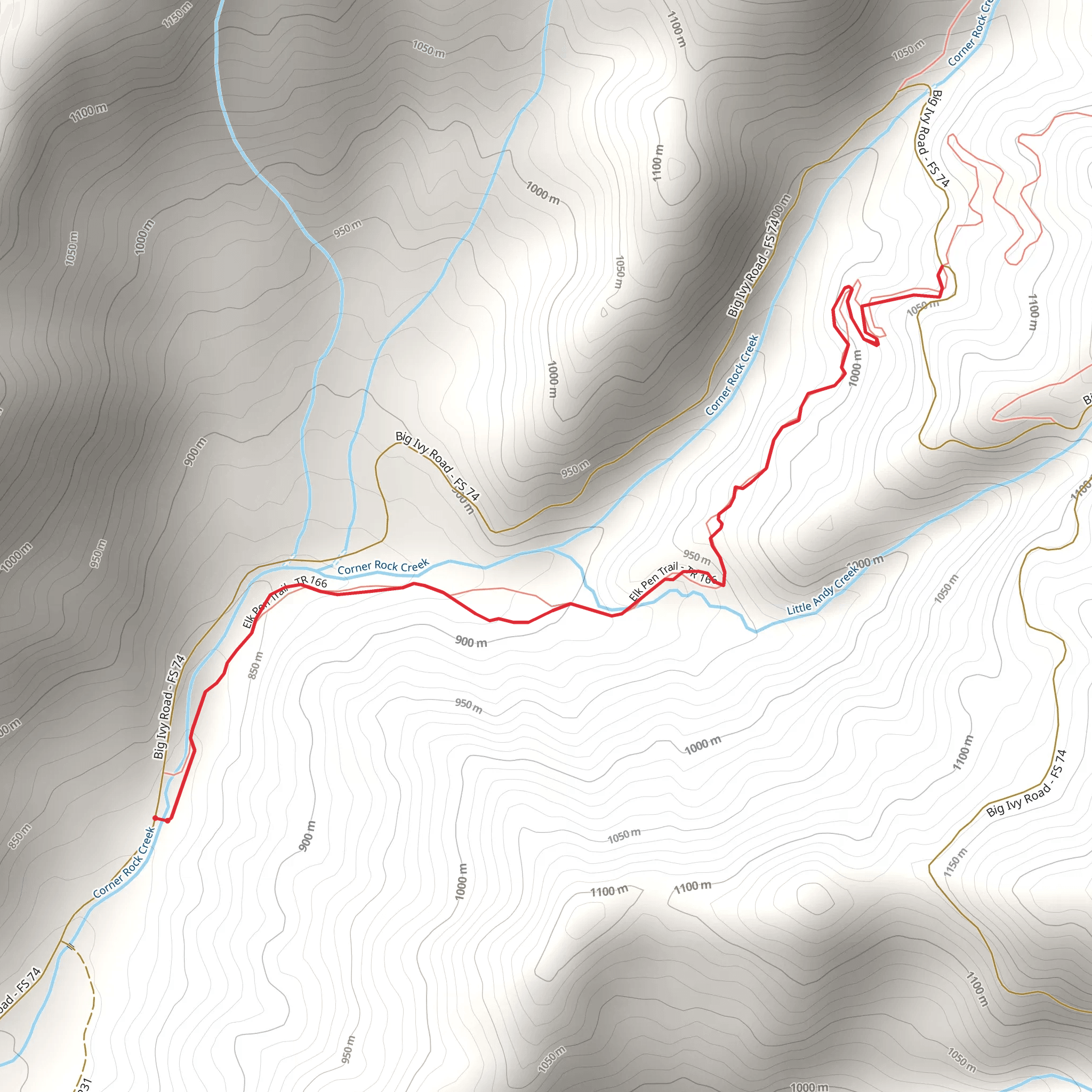 Elk Pen Trail mobile static map
