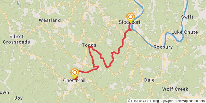 North Country Trail - Ohio stage 58 Map