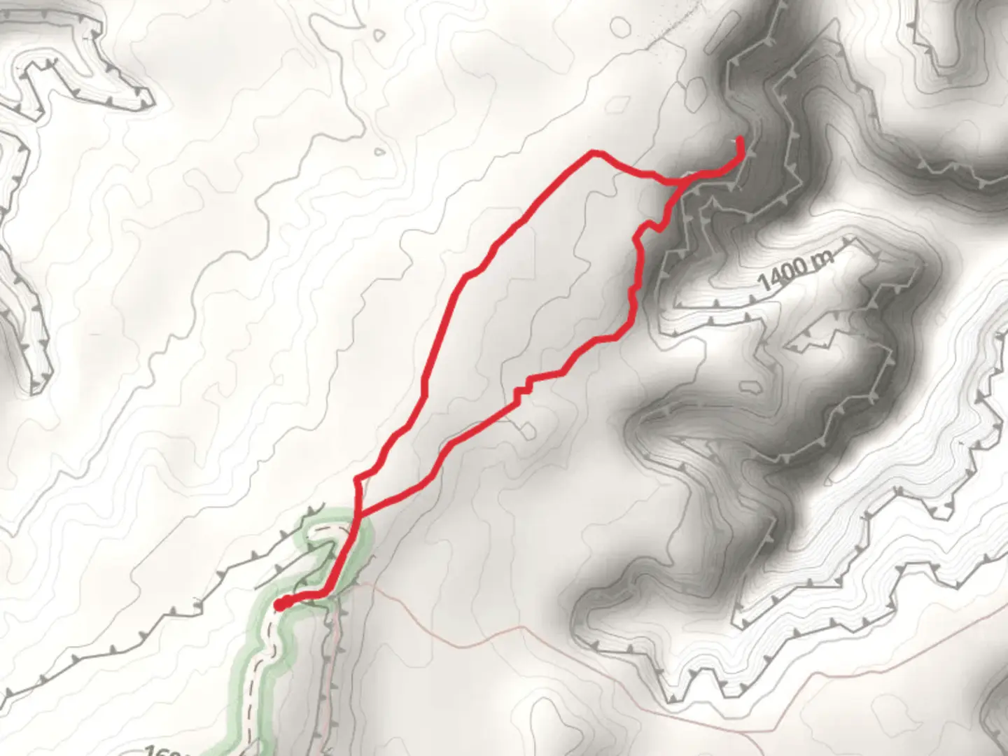 An image depicting the trail Colonnade Arch Loop Trail and its surrounding area.