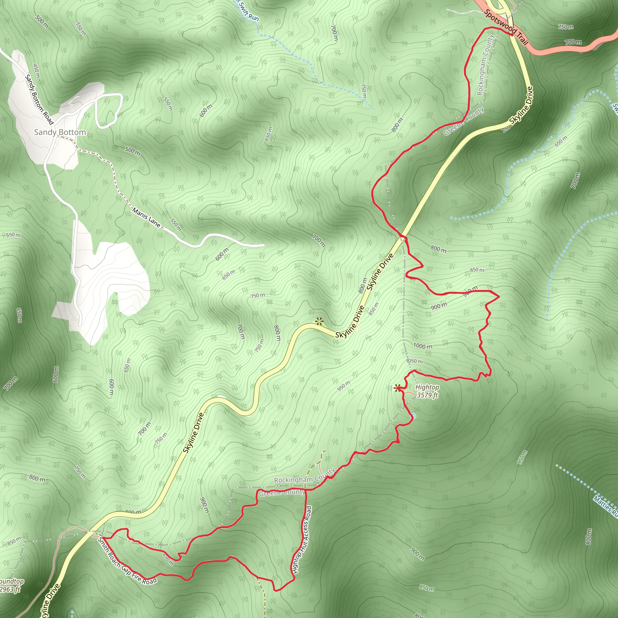 Smith Roach Gap via Appalachian Trail mobile static map