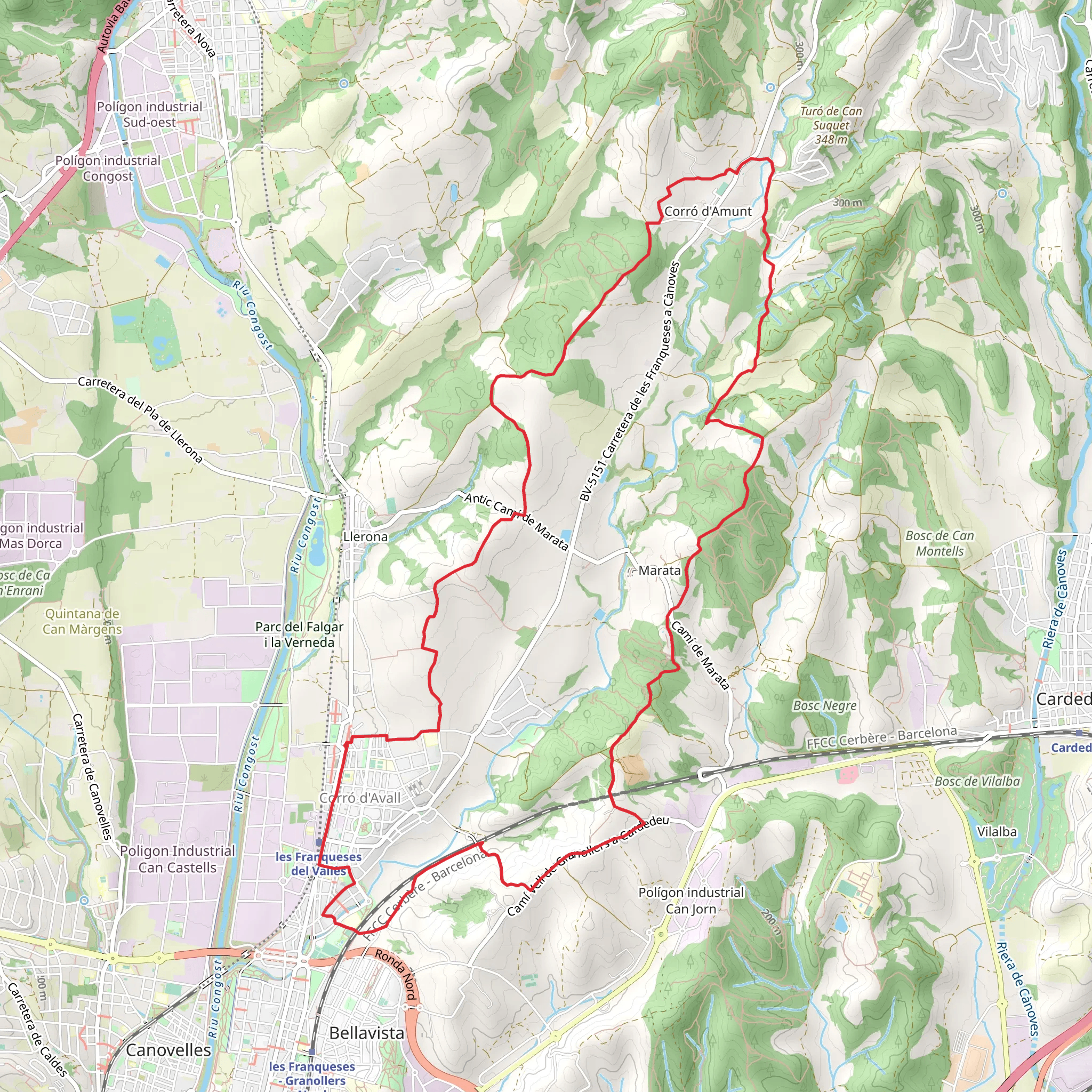 Les Franqueses trail PR C 142 mobile static map