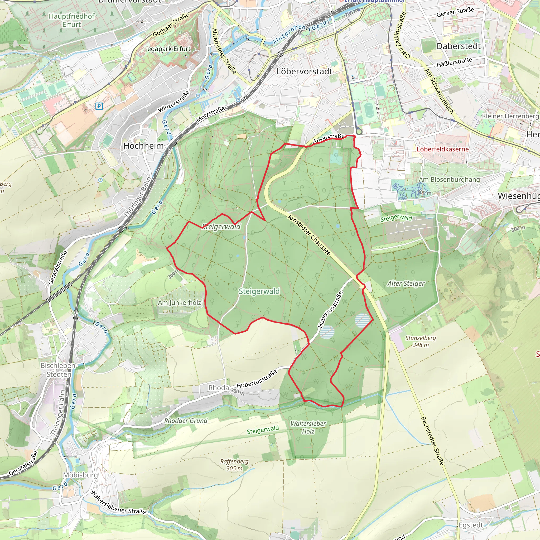 Erfurter Steigerwald Loop mobile static map
