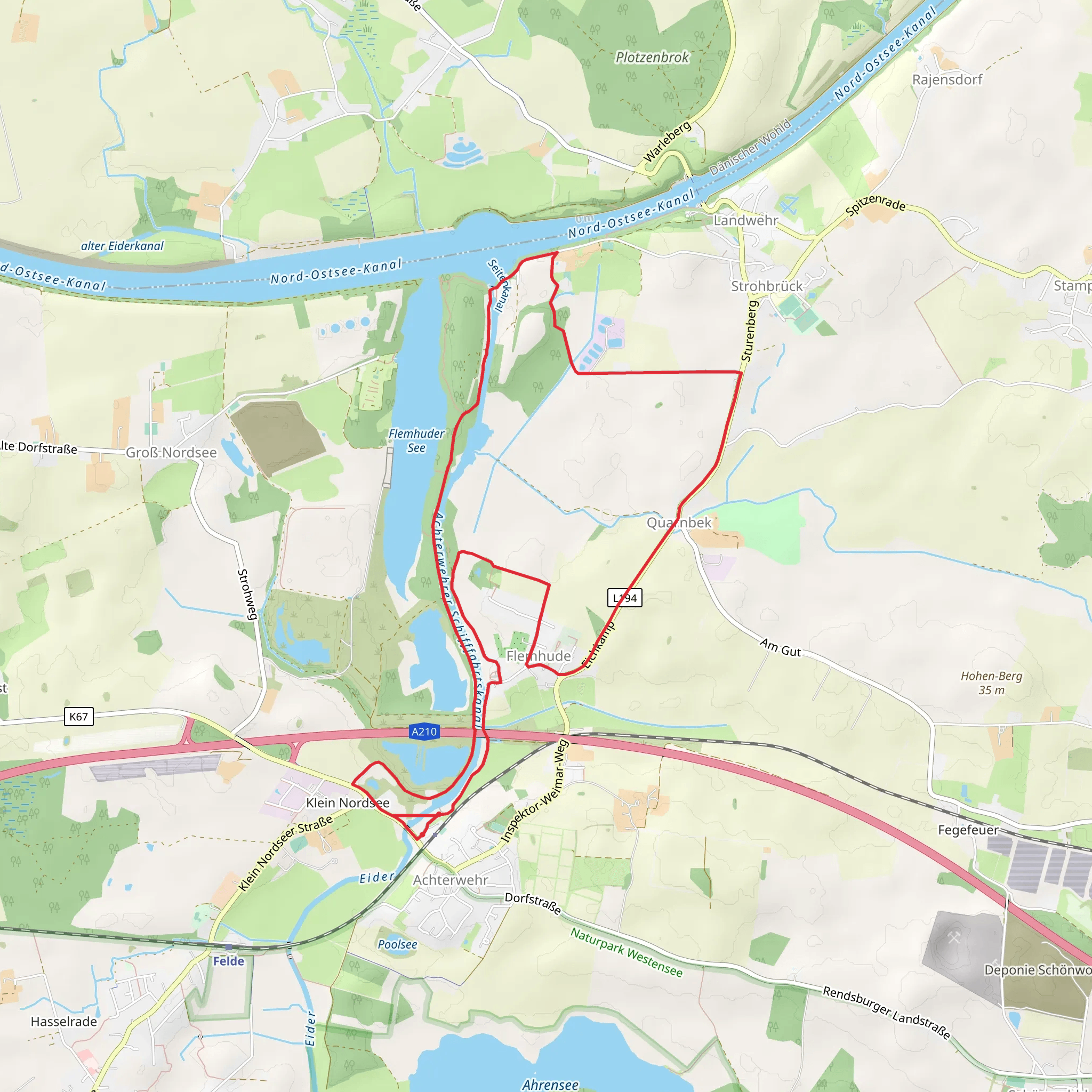 Achterwehrer Schifffahrtskanal via Holzkoppel mobile static map