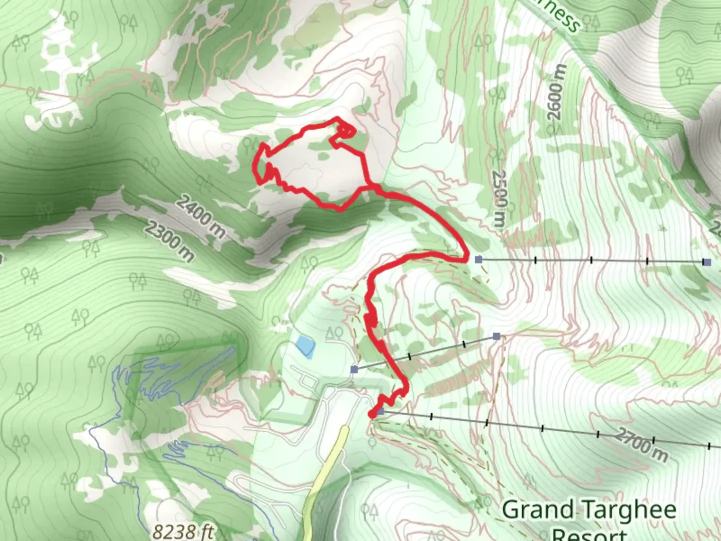 An image depicting the trail Snowdrift Trail via Pika Traverse and its surrounding area.