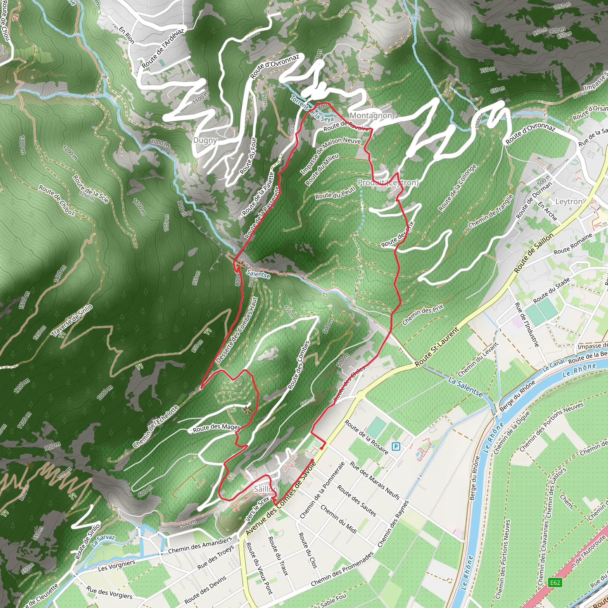 Saillon - Passerelle à Farinet Loop Trail mobile static map