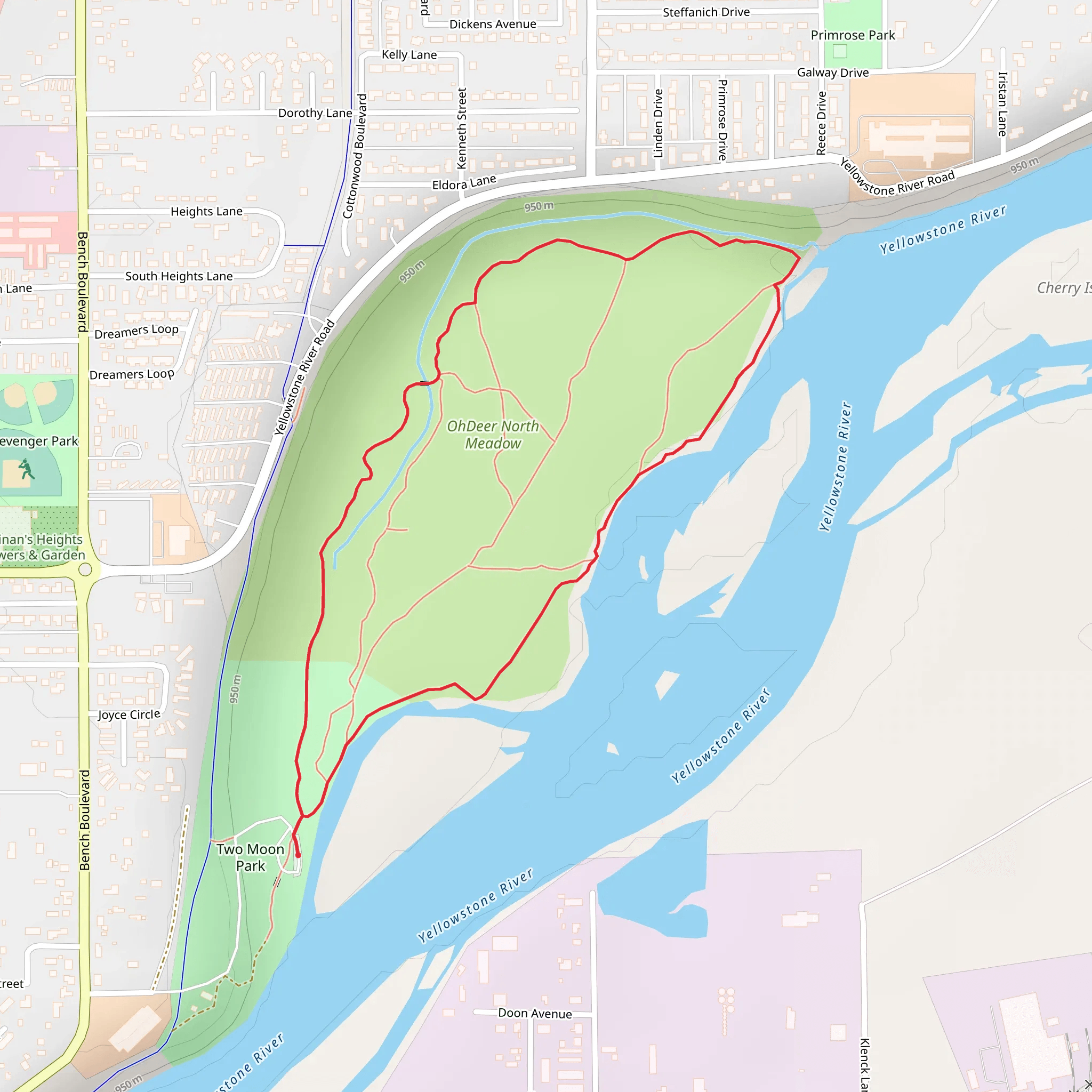Two Moon Park Loop mobile static map