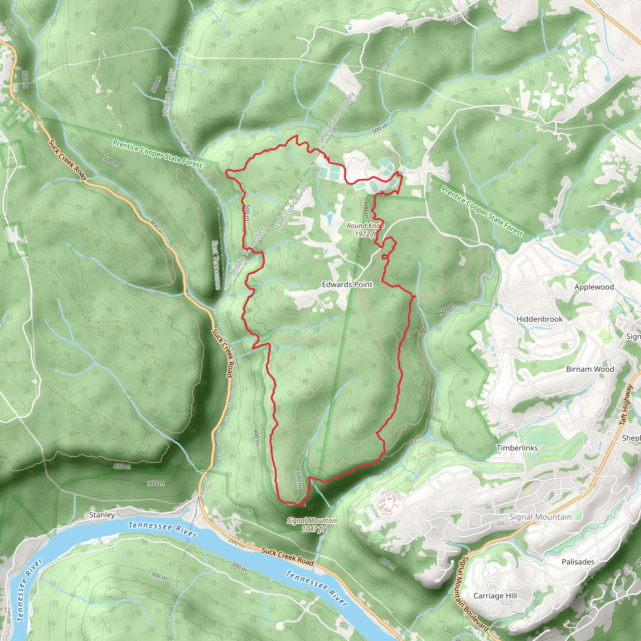 Signal Point and Orange Loop Trail mobile static map
