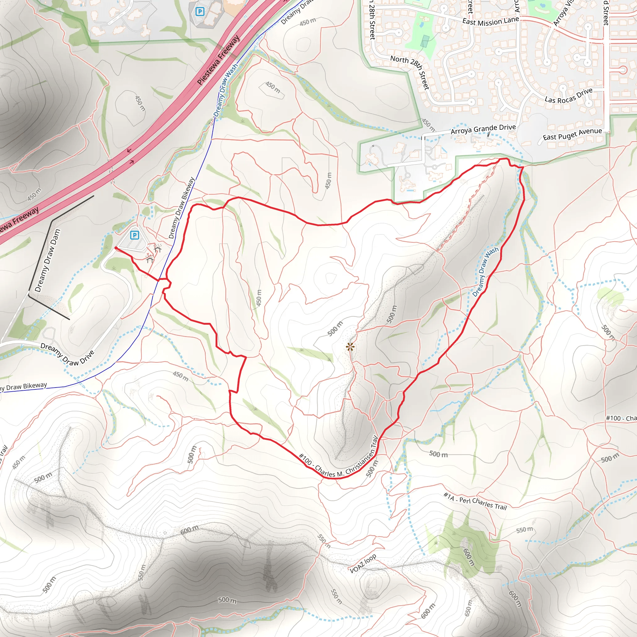 Dreamy Draw Nature and Dreamy Draw Wash Loop Trail mobile static map