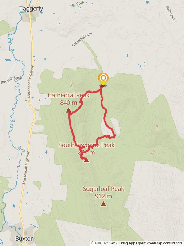 Cathedral Range - Cathedral Jawbones Trail mobile static map