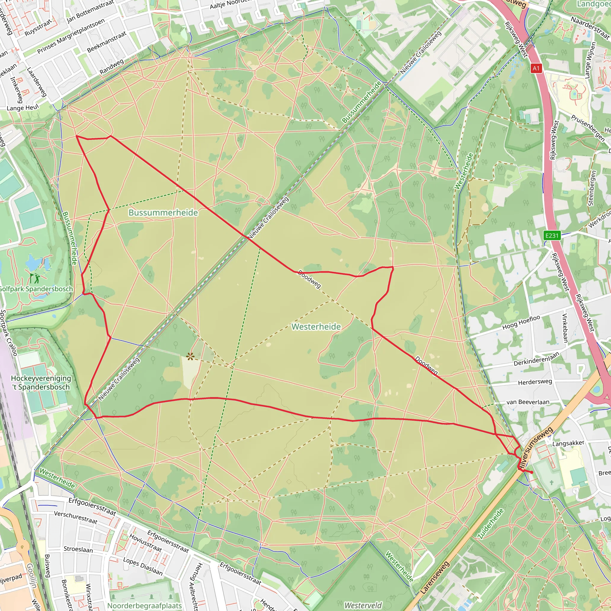 Aardjesberg and Bussummerheide Loop mobile static map