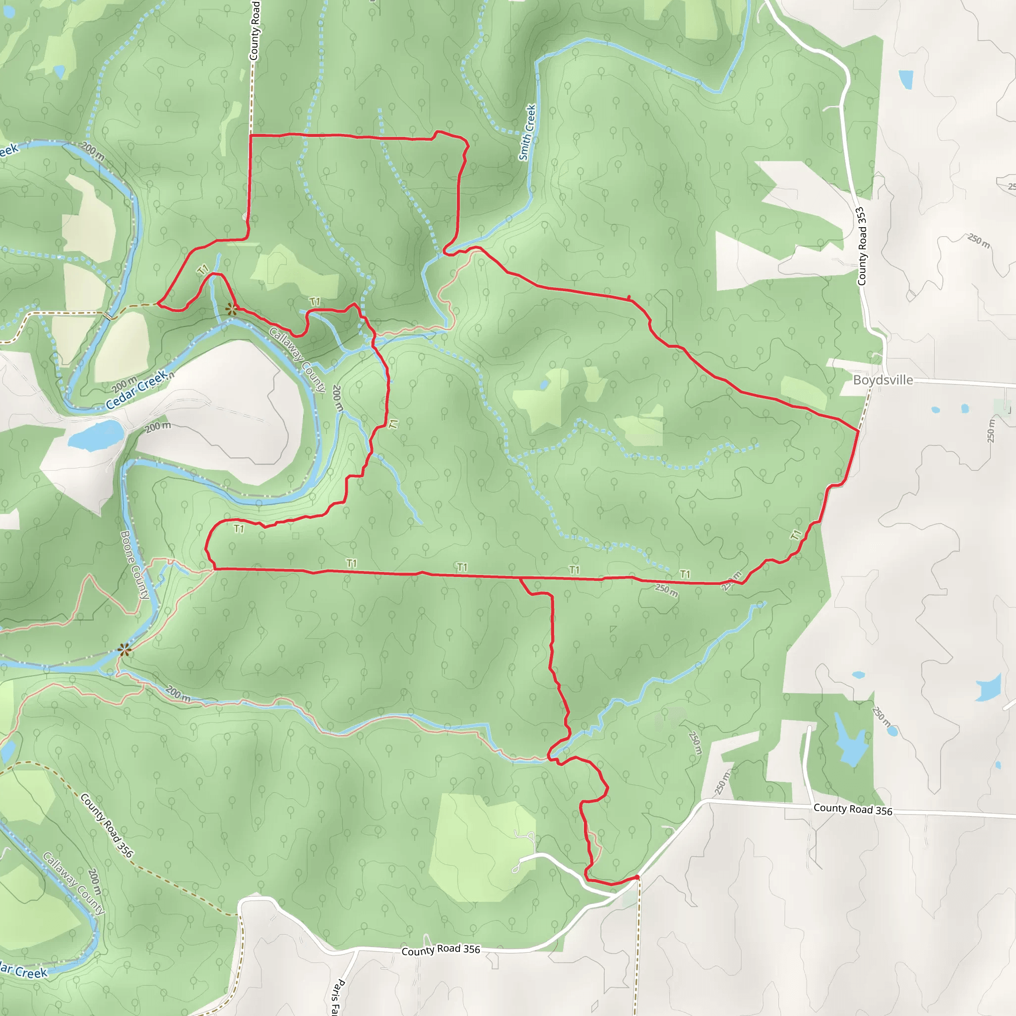 Cedar Creek Trail - Smith Creek Loop mobile static map