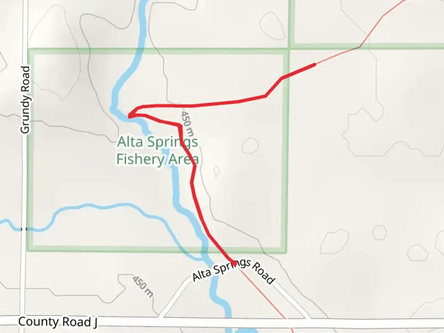 An image depicting the trail Ice Age Trail - Alta Springs Road and its surrounding area.
