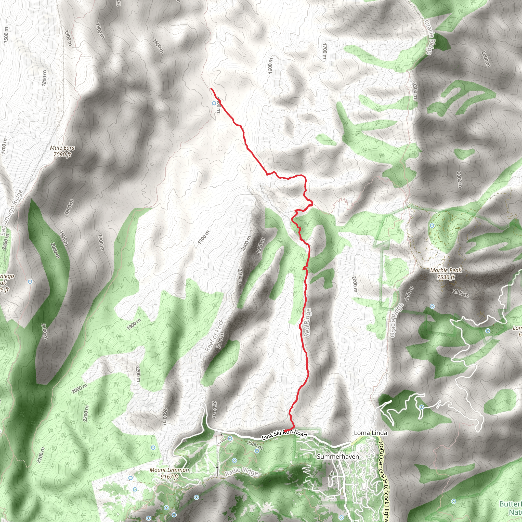 Red Ridge Trail mobile static map